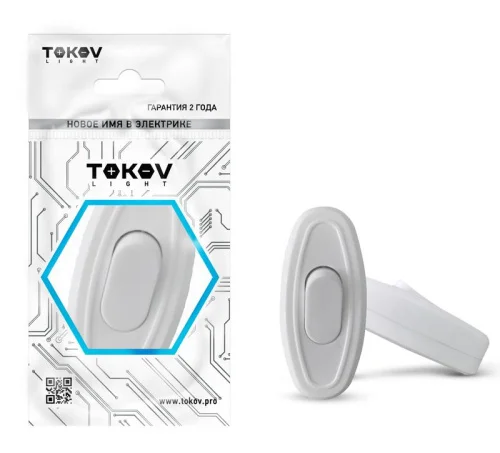 Переключатель на шнур 6А 250В IP20 бел. TOKOV ELECTRIC TKL-SW-C01  1 540
