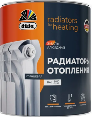 Эмаль алкидная Dufa радиаторы отопления база А ral 9010 0,75л