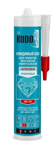 Клей ремонтно-монтажный  Невидимый шов  универсальный на акриловой основе прозрачный 280мл KBK-300 (