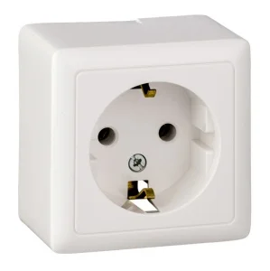 Розетка 1-м ОП Хит 16А с заземл., белая RA16-133-B Systeme Electric
