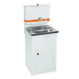 Умывальник с ЭВН 17л металл бак/нерж.мойка/тумба металл белый П4553 (PRAKTISCHE HOME) Умывальник с ЭВН 17л металл бак/нерж.мойка/тумба металл белый П4553 (PRAKTISCHE HOME)