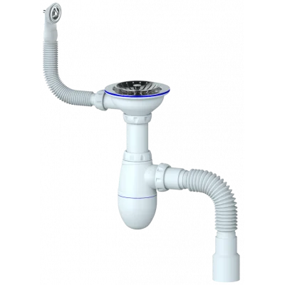 Сифон бутылочный 3 1 2 х40 50 с круглым переливом B426 (Unicorn)  1 30
