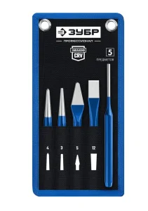Набор зубил шестигранных и кернеров в чехле 5 пред. Зубр Профессионал 21070-H5 *1