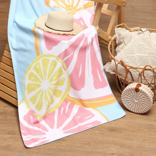 Полотенце пляжное Этель  Цитрусы  70х140см 100% п э 250гр м2 9360145  1