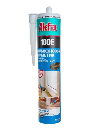 Герметик силиконовый универсальный Akfix 100E прозрачный 280мл SA041  1
