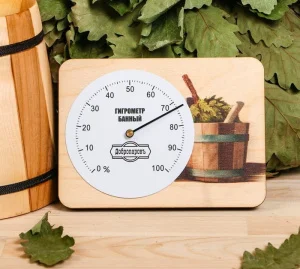 Гигрометр для бани  "Веник и шайка", 15,2х11см, "Добропаровъ" 3821169 Гигрометр для бани  "Веник и шайка", 15,2х11см, "Добропаровъ" 3821169