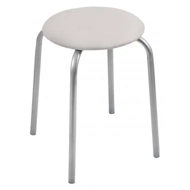 Табурет  Классика-2  с мяг. кругл. сидением 4-е металл. опоры светло-серый ТК02 СС (Ника)  10