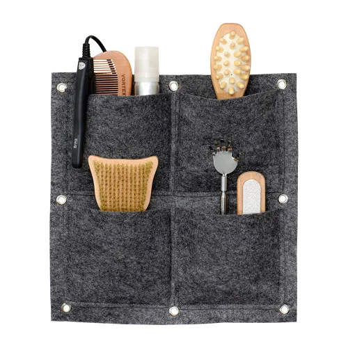 Органайзер квадратный, из фетра, 4 кармана, 35 35 см, 1 л 4,  серый   24, QWERTY  1