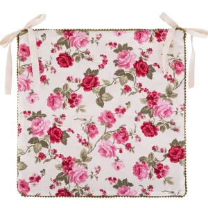 Подушка на стул 40х40см Роза шампань 100% хлопок 850-816-51