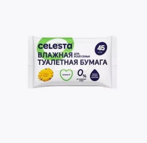 Туалетная бумага влажная CELESTA 45шт  1