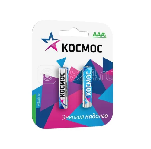 Элемент питания алкал. AAA LR LR03 BP-2 (упак 2 шт) KOCLR032BL (Космос)  12 144