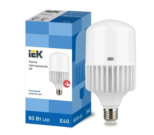 Лампа светодиодная HP 80Вт 230В 6500К E40 LLE-HP-80-230-65-E40 (IEK)  1