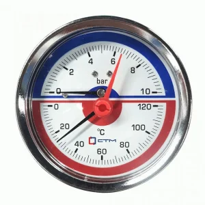 Термо-манометр аксиального подключения 1/4", измерение до 10 бар; до +120°С  CTM14A10 (СТМ)