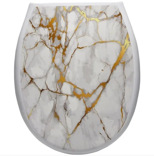 Сиденье д унитаза Белый мрамор 104-406-22  1 10