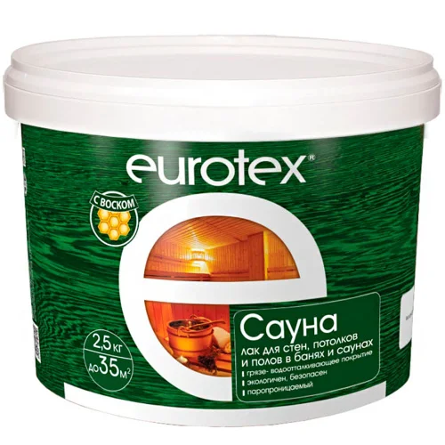 Лак Eurotex Сауна 2,5 кг защитно-декоративный  1 4 168