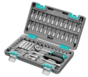 Набор инструментов 57 предм. 1 4 , CrV, пласт. кейс Stels 14101  1