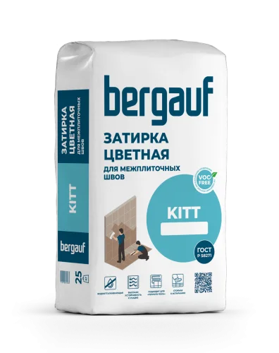 Затирка белая на цементной основе 25кг Kitt Bergauf  1 56