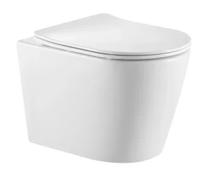 Унитаз подвесной безободковый белый, тонкое сиденье дюропласт микролифт soft close IBERICA BLANCA, B