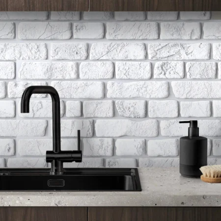 Панель ПВХ 0,4 кирпич Ретро белый