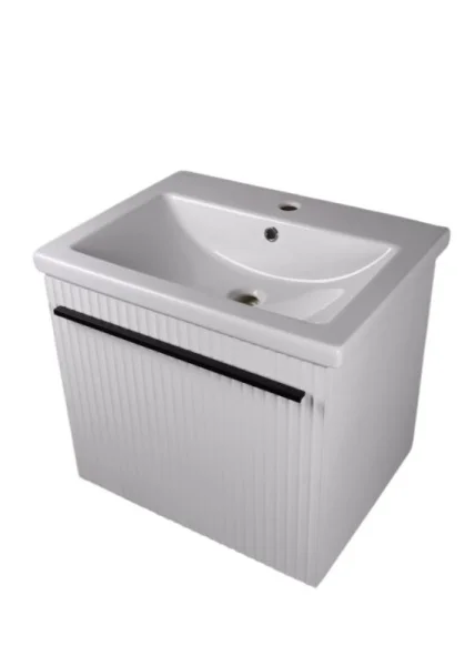 Тумба-умывальник подвесная Agata Суматра 60 АТ60-922 Белый матовый, 2 ящика с раковиной Como 60