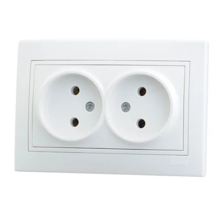 Розетка 2-м СП Mira 16А без заземл., белая 701-0202-128 Lezard