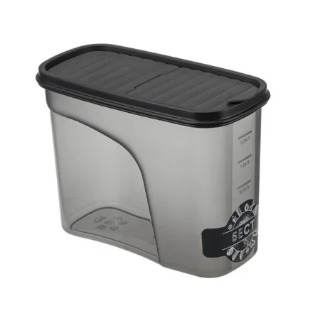 Банка для сыпучих продуктов 1,5л Бест графитовый М1255 М-Пластика
