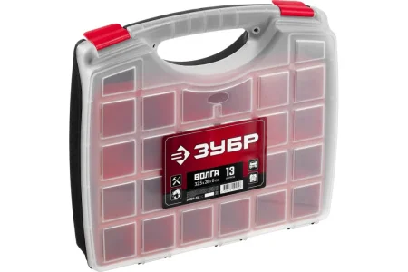 Органайзер пластиковый Волга-13 325х280х60мм с 13 съемными лотками Зубр 38034-13  1