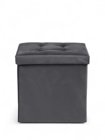 Пуф с ящиком 38х38х38см велюр 10 серый, нагрузка 120кг 10881142