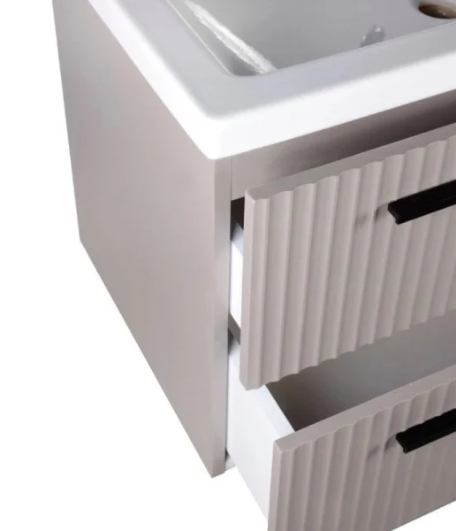 Тумба подвесная AGATA Суматра 80 АТ80-398 Тортора, 2 ящика с раковиной Como 80