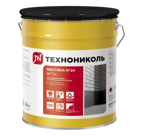 Мастика гидроизоляционная ТЕХНОНИКОЛЬ №24 МГТН ведро 20 кг 224507