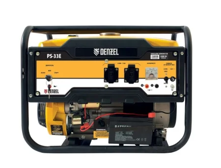 Генератор бензиновый Denzel PS-33E 3.3кВт 230В 15л электростартер 94537  1
