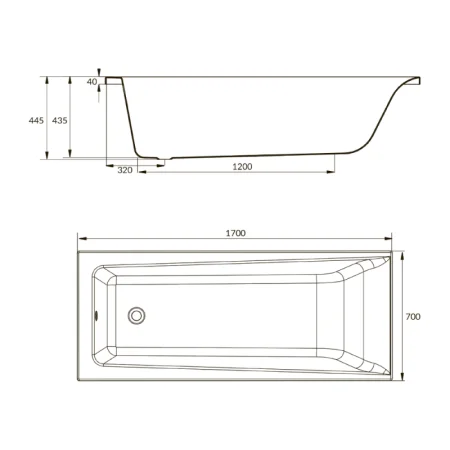 Ванна акриловая 1700х700х445мм "Lorena" 64265 ультра белый (Cersanit)