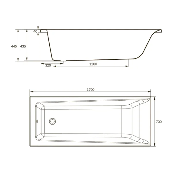 Ванна акриловая 1700х700х445мм "Lorena" 64265 ультра белый (Cersanit)