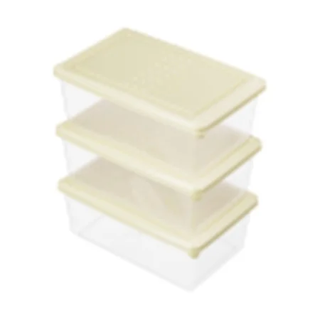 Комплект контейнеров для продуктов  Asti  прямоугольных 1,05л х 3 шт. (светло-бежевый)