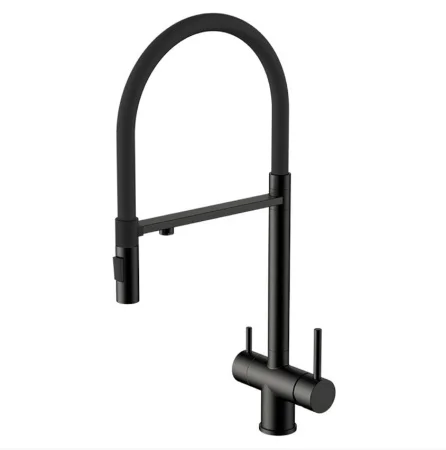 Смеситель для кухни GROSS AQUA GA3188611SSMBB Neosteel Черный, с подключением к фильтру питьевой вод