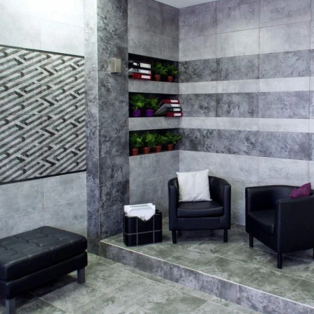 Панно Керамин Нью-Йорк 300х600х8,5,мм серо-черный