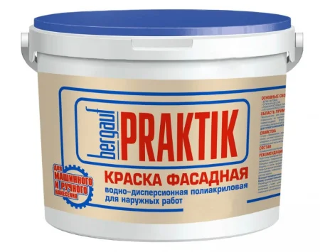 Краска ВД полиакриловая фасадная д наружных работ Praktik 6кг база С 90499 (Bergauf)  44