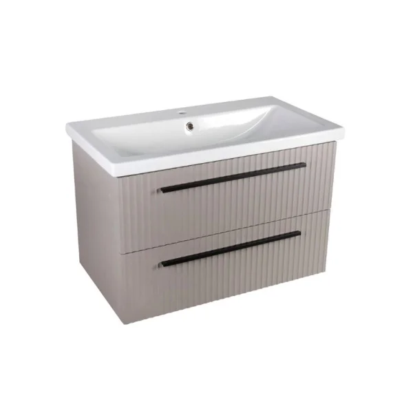 Тумба подвесная AGATA Суматра 80 АТ80-398 Тортора, 2 ящика с раковиной Como 80