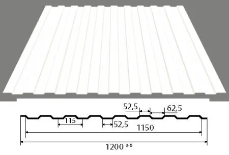 Профлист С-8 1200х6000х0,45мм RAL9003 сигнально-белый (7,2 м²)