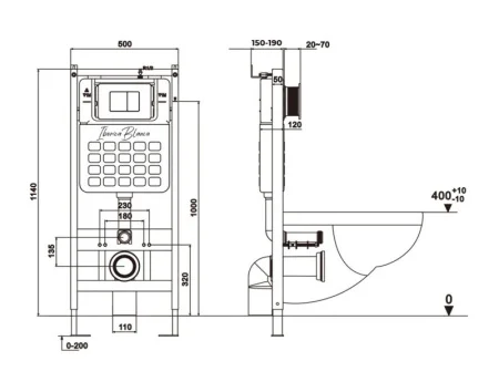 Комплект инсталляции (2 в 1) инсталляция+кнопка Iberica Blanca TSK2026