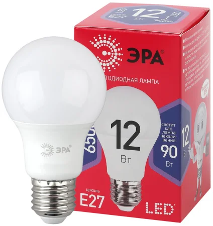 Лампа Е27 груша 12Вт 960Лм 6500К LED A60-12W-865-E27 R Б0045325 (Эра)  1 10