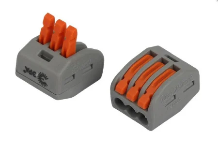 Клемма строительно-монтажная серия 413 с рычагом 3 отверстия 0.08-2.5 4 мм2 упак-4шт Б0067938 (Эра)