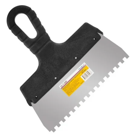 Шпатель фасадный зубчатый 6х6мм 200мм пластикорая рукоятка РемоКолор 12-7-200  1 80