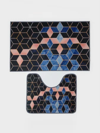 Набор ковриков д ванны и туалета  Бурлеск  50х80 40х50см черный 5411412 (Доляна)  1