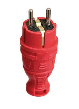 Вилка кабельная c заземлением прямая 16А красная TKE-C13-KV-Z Tokov Electric