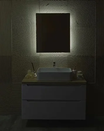 Зеркало Silver Mirrors Spell Black 60 LED-00002972 600х700 бесконтактный сенсор