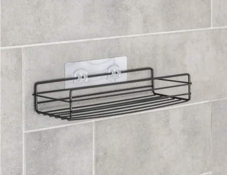 Полка прямоугольная 1-яр 26,5×10,5×5 см на липучке, цвет чёрный 5168787 *1