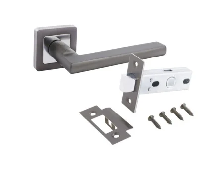 Ручка дверная АЛЛЮР АРТ ВЕНСАН MBN+L45-8 MBN (2640/S45) с защелкой графит