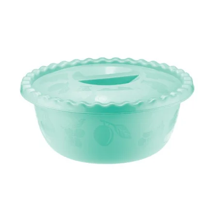 Миска круглая 5л. с крышкой (Белый ротанг)