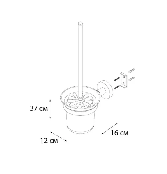 Ерш для туалета с подставкой Fixsen Сomfort Black FX-86013 настенный стекло черный